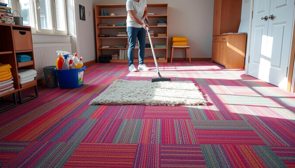 How are carpet tiles installed
