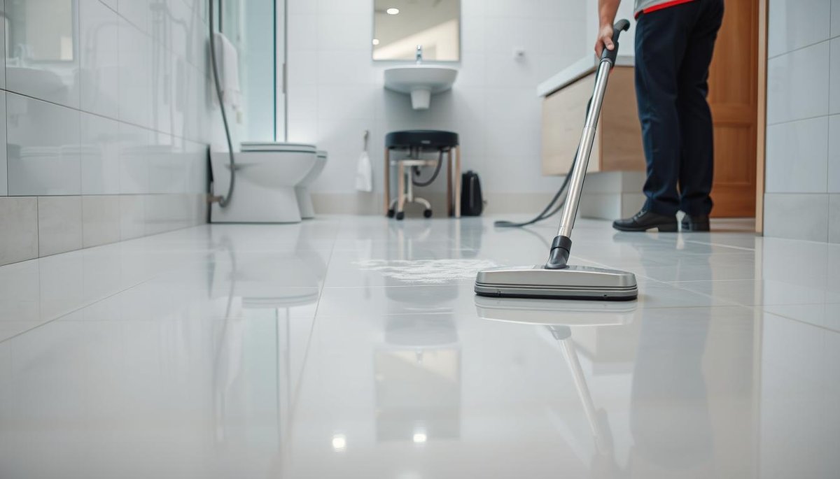 How do I maintain bathroom floors