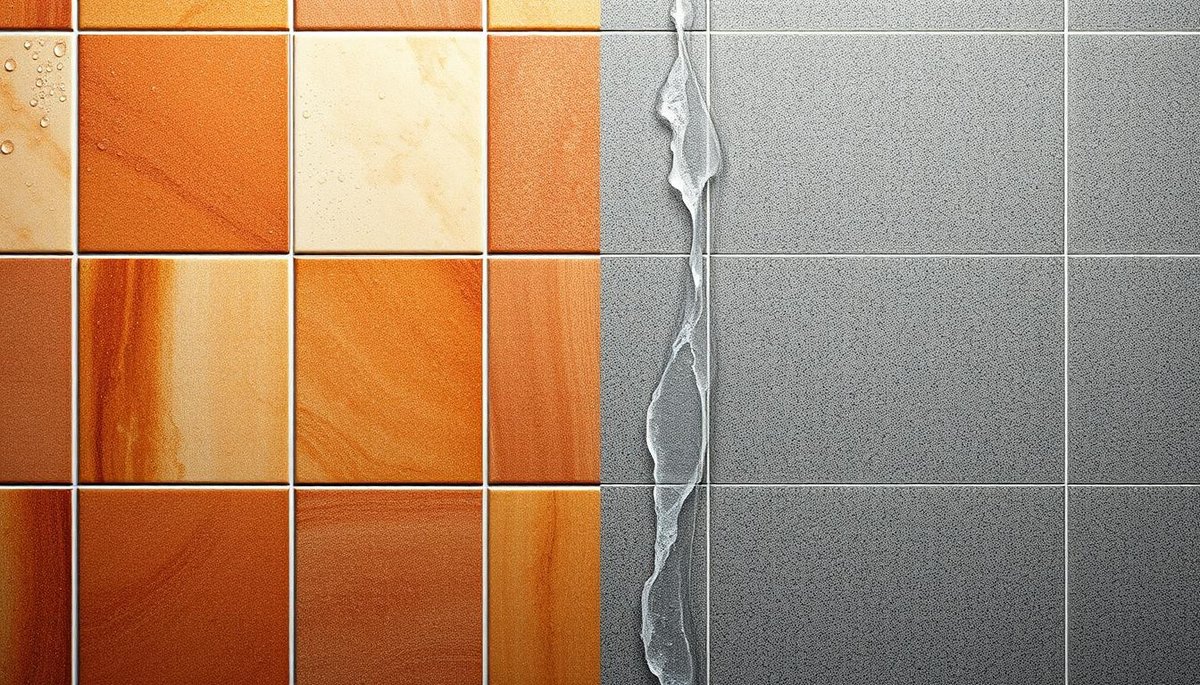 What distinguishes ceramic from porcelain tiles
