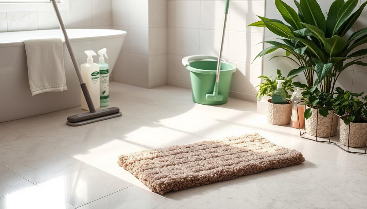 What maintenance and cleaning are required for bathroom tile floors