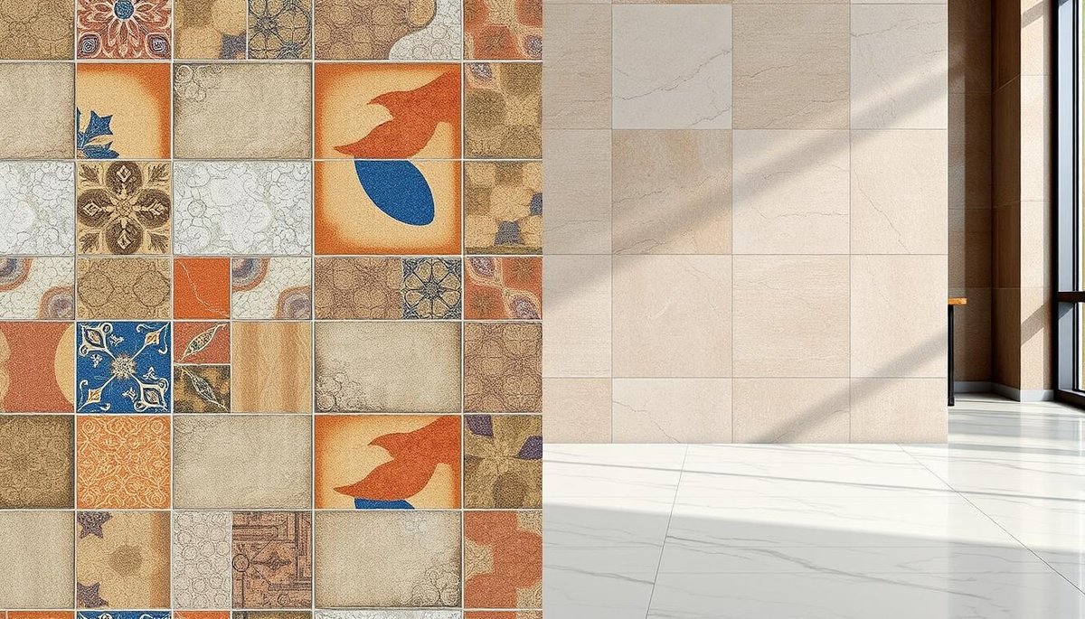 What distinguishes ceramic from porcelain tiles