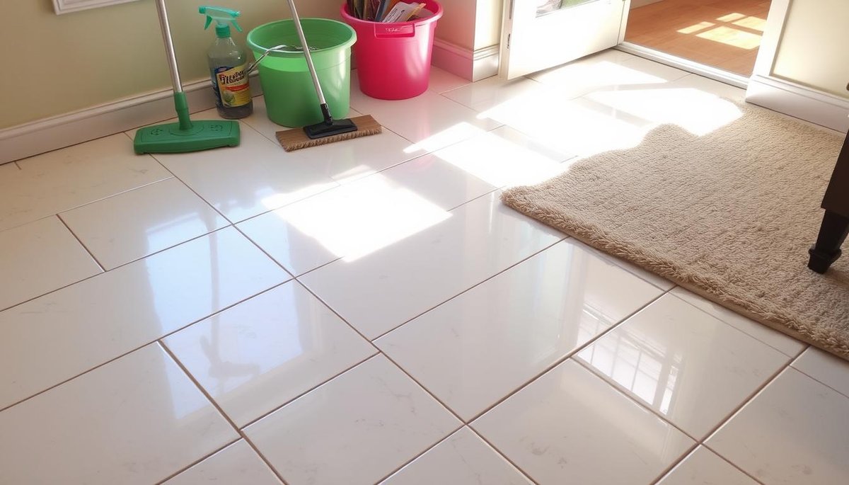 What maintenance and cleaning are required for tile floors