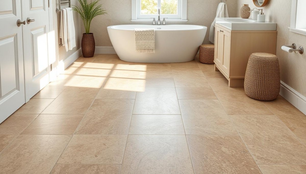 How do I ensure tile flooring is slip-resistant and safe for bathroom use