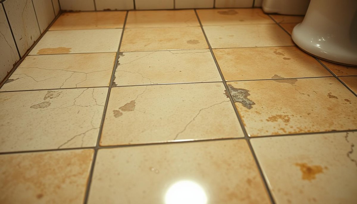 What maintenance and cleaning are required for bathroom tile floors
