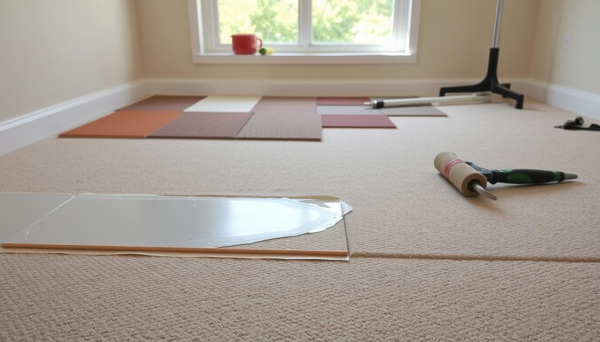 How are carpet tiles installed